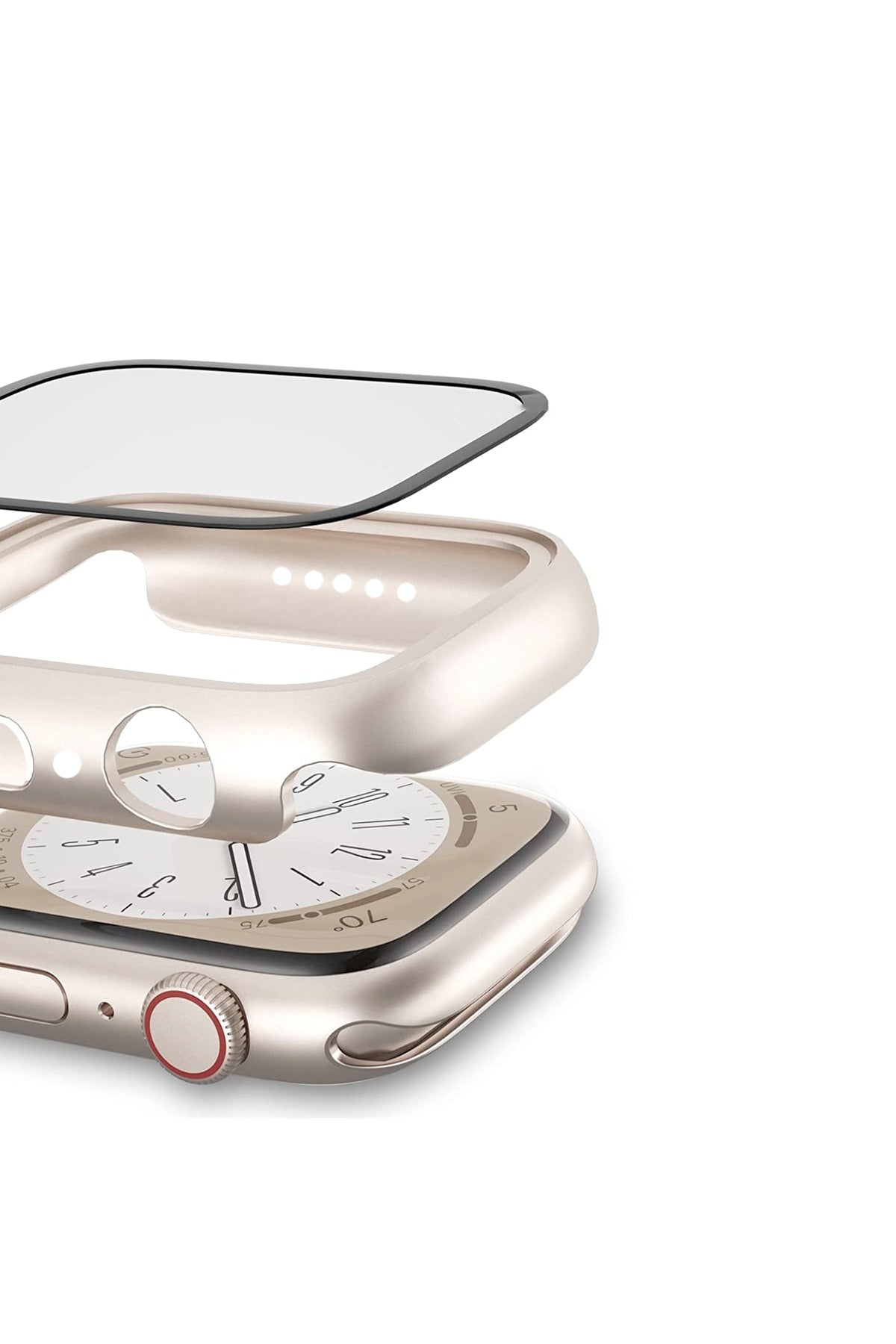 Apple Watch Uyumlu Ekran Koruyucu Kasa Starlight  bikordon