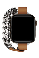 Apple Watch Uyumlu Double Tour Deri Kordon Taba