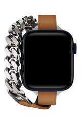 Apple Watch Uyumlu Double Tour Deri Kordon Taba
