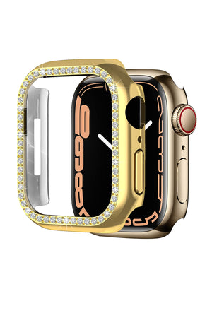 Apple Watch Uyumlu Bumper Taşlı Parlak Kasa Tuscany  bikordon