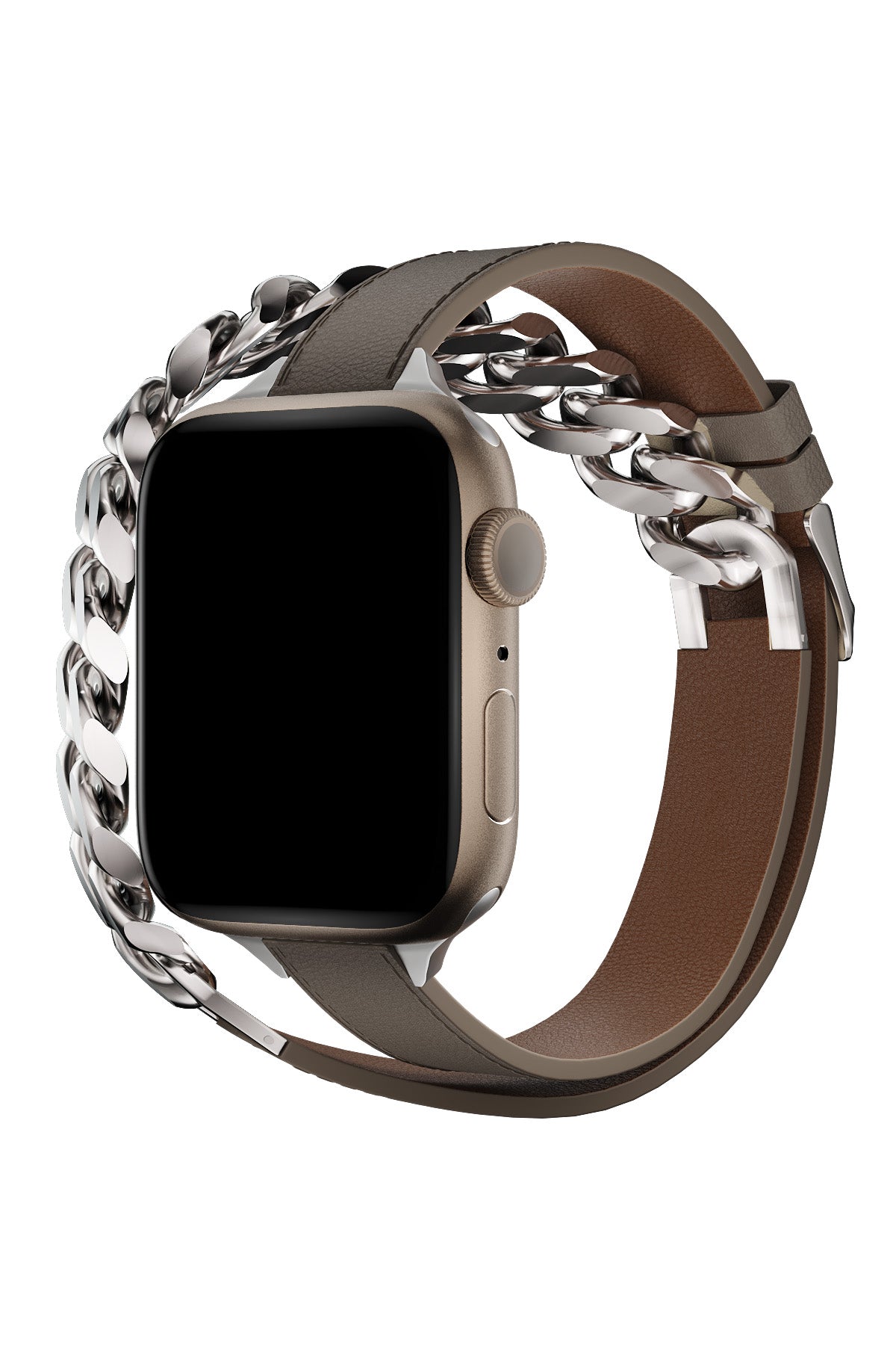 Apple Watch Compatible Double Tour Leather Band Mink