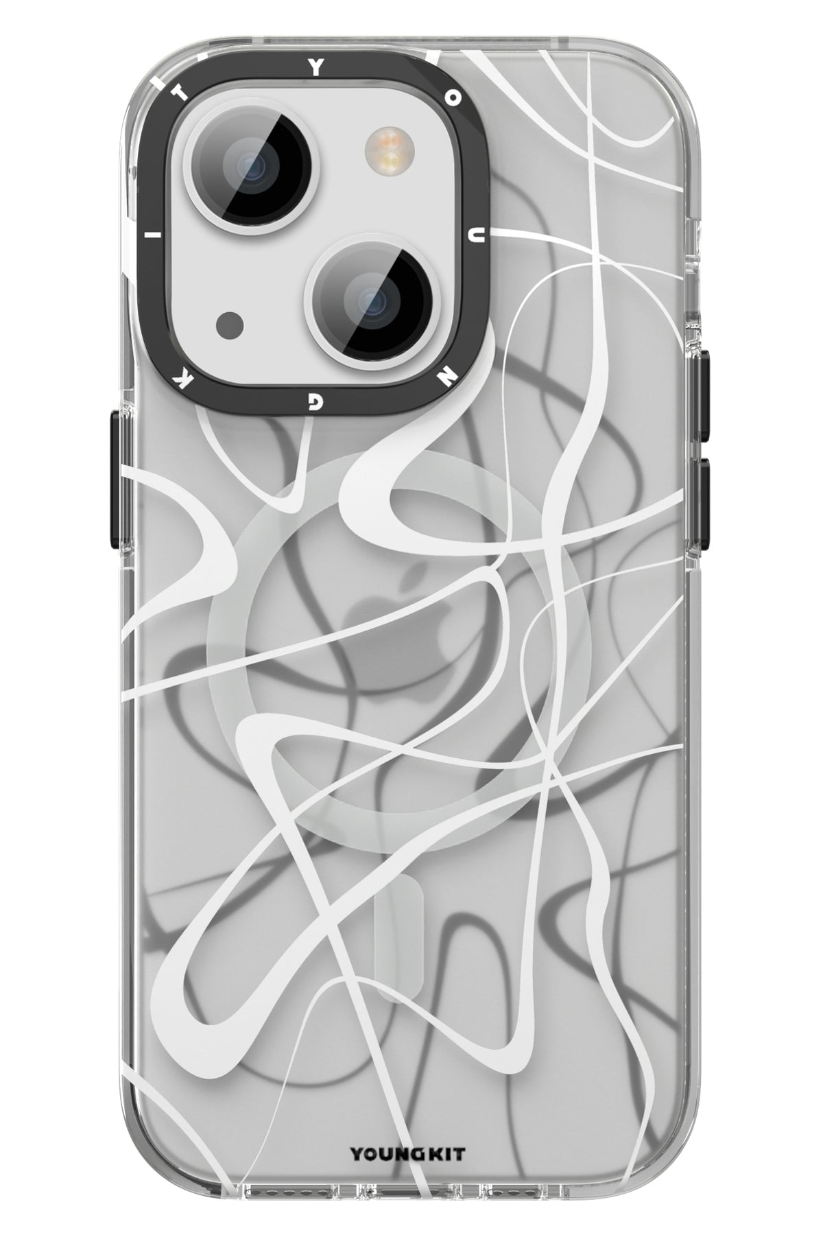 Youngkit Water Ink iPhone 14 Plus Magsafe Beyaz Kılıf  Youngkit