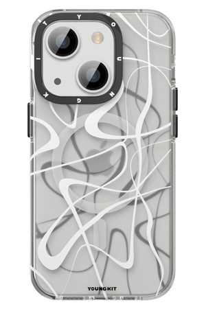 Youngkit Water Ink iPhone 14 Magsafe Beyaz Kılıf  Youngkit
