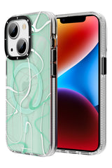Youngkit Water Ink iPhone 14 Plus Magsafe Green Case 