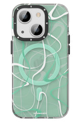 Youngkit Water Ink iPhone 14 Plus Magsafe Green Case 