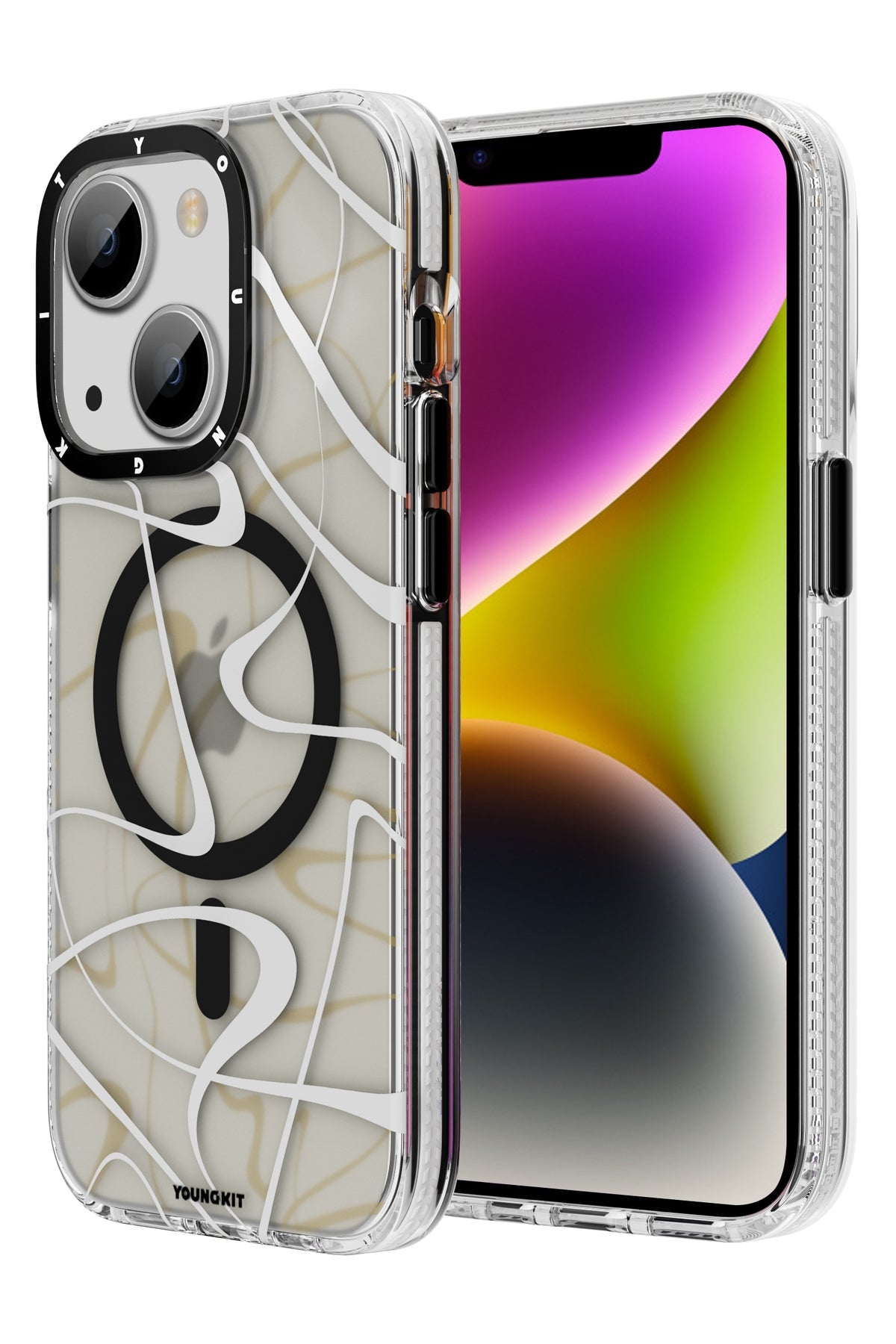 Youngkit Water Ink iPhone 14 Magsafe Siyah Kılıf  Youngkit