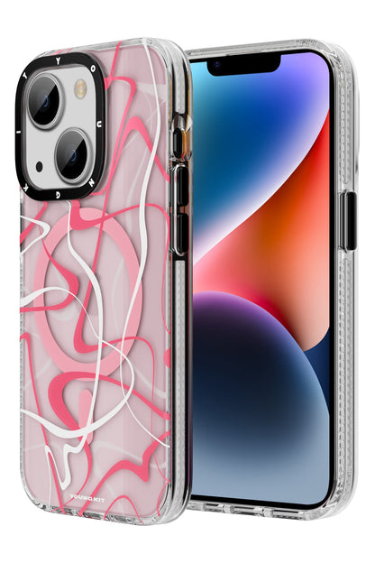 Youngkit Water Ink iPhone 14 Plus Magsafe Kırmızı Kılıf  Youngkit